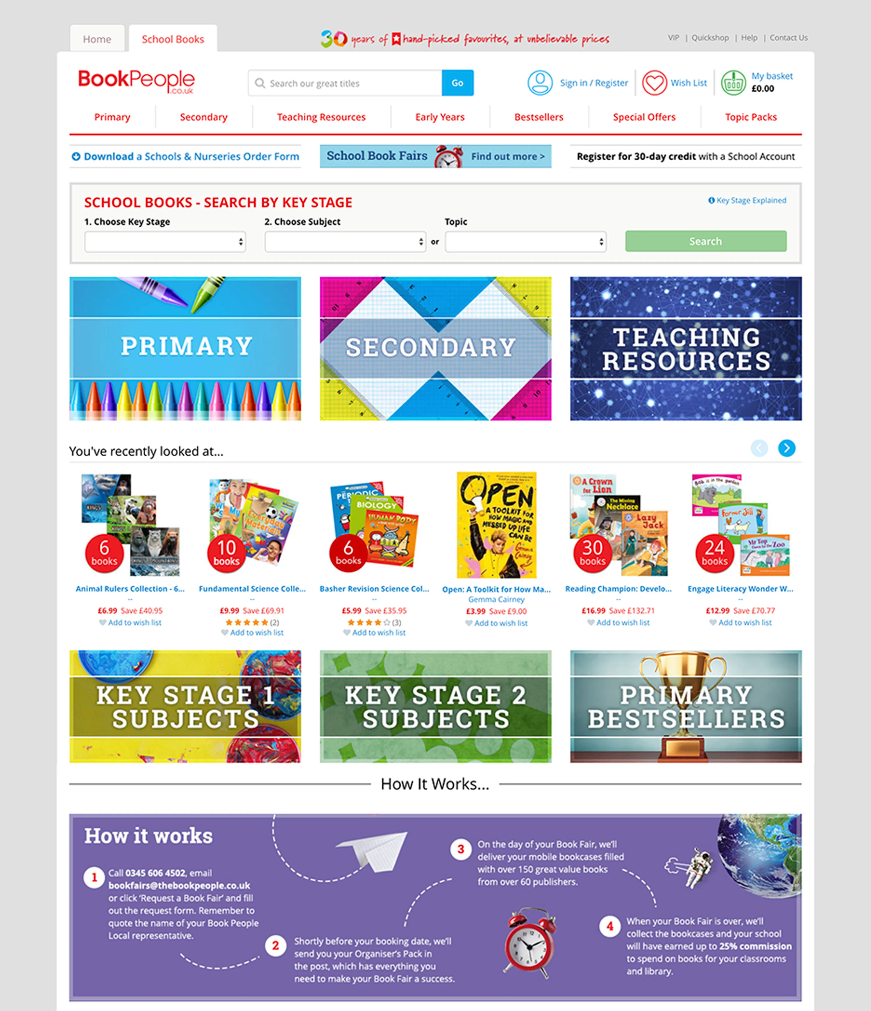 The Book People schools website