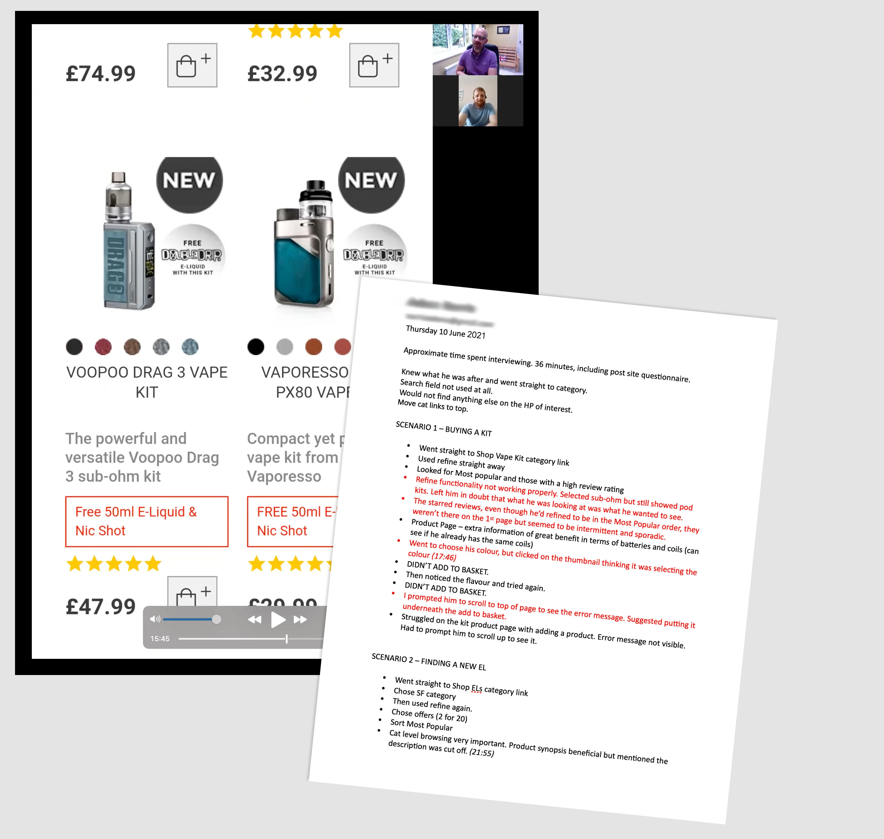 UX remote interview and findings